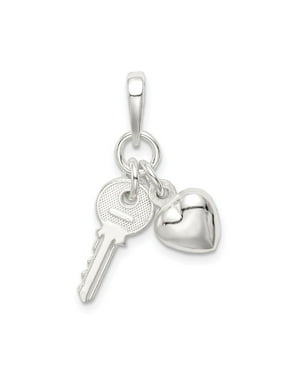 White Sterling Silver Charm Pendant Themed 30 mm 15